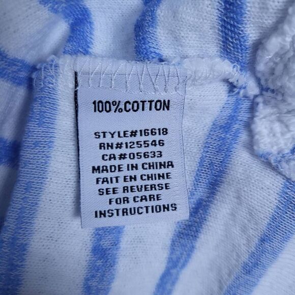 Escape by Habitat Clothes Womens Size Large Pullover Sweater Blue White Stripe - Picture 5 of 7